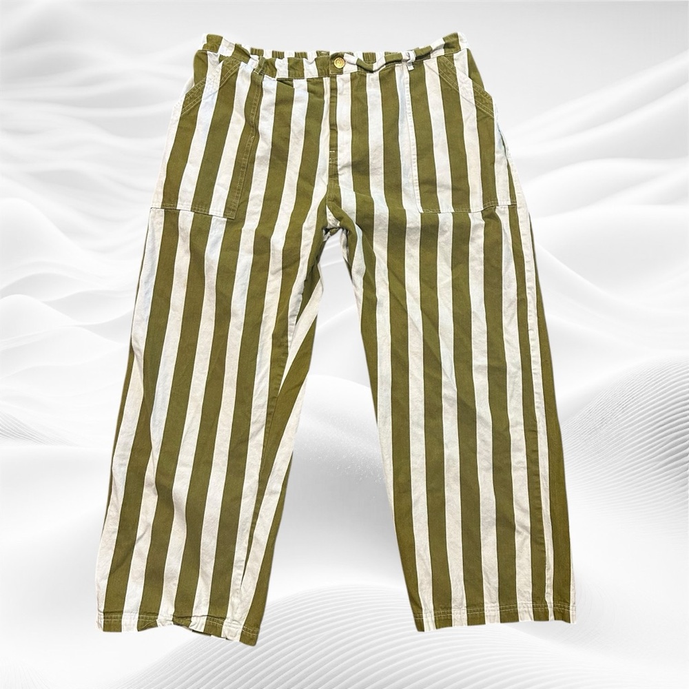 Big Bud Press Olive Green White Vintage Stripe Work Pants Size 3XL